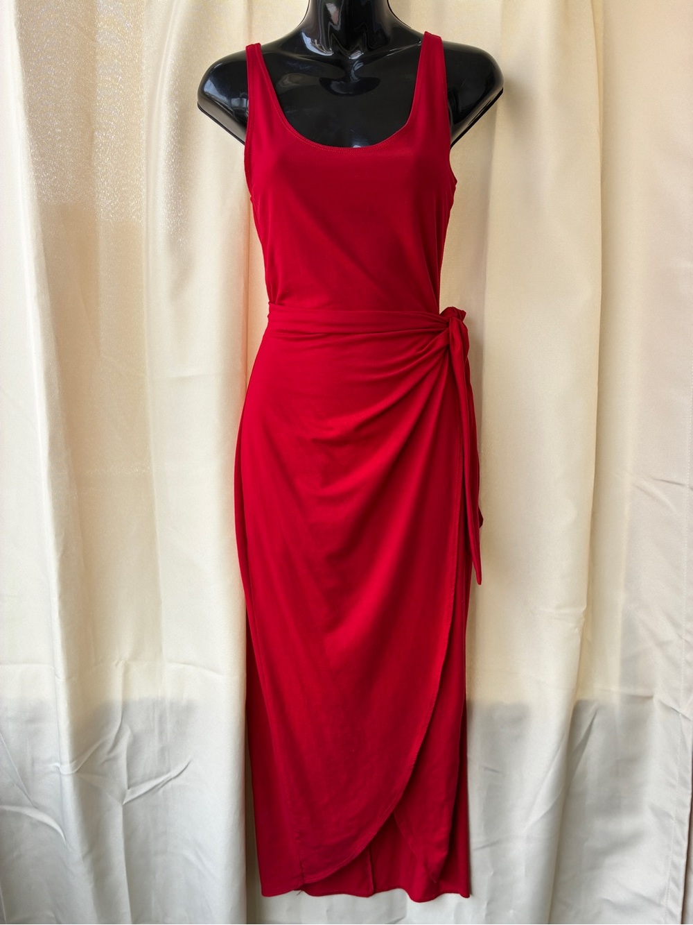 Reformation Red Kaila Wrap Jersey Dress Small